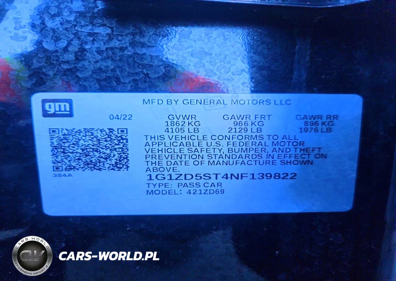 2022 Chevrolet Malibu Lt VIN:1G1ZD5ST4NF139822 - 12