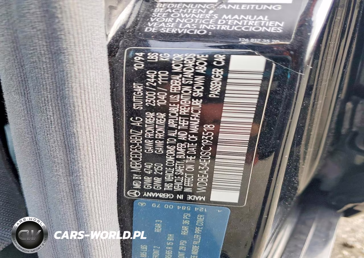 1995 Mercedes-Benz E 420 Base VIN:WDBEA34E0SC193518 - 12