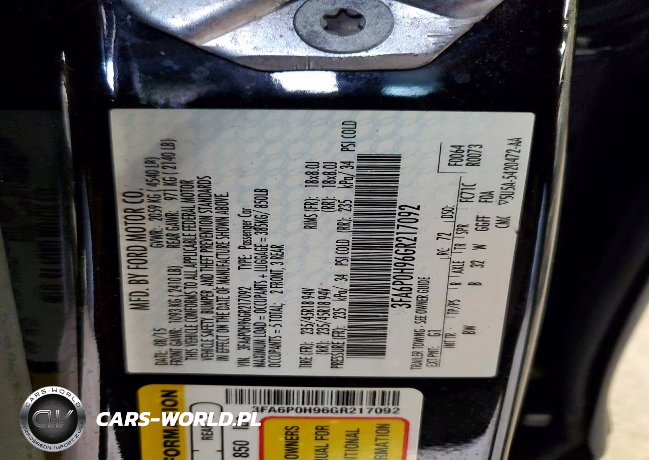 2016 Ford Fusion Se VIN:3FA6P0H96GR217092 - 12
