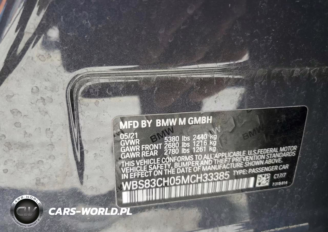 2021 BMW M5 VIN:WBS83CH05MCH33385 - 12