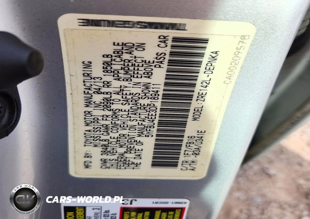 2013 Toyota Corolla Le VIN:5YFBU4EE3DP189411 - 12