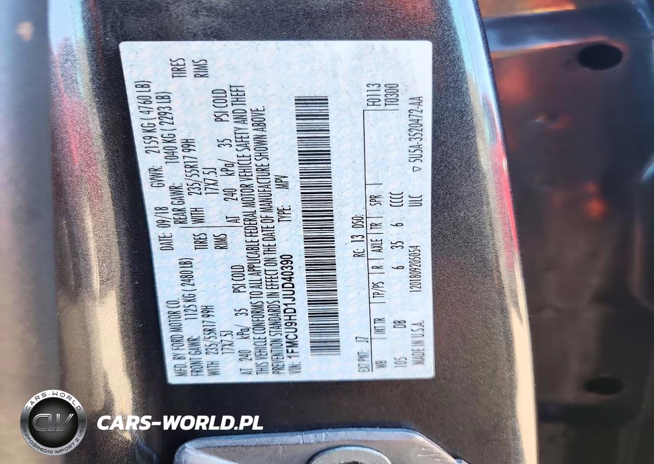 2018 Ford Escape Sel VIN:1FMCU9HD1JUD40390 - 13