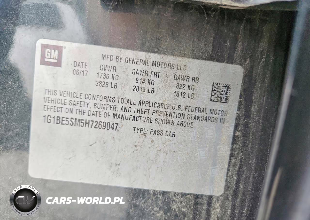 2017 Chevrolet Cruze Lt VIN:1G1BE5SM5H7269047 - 12