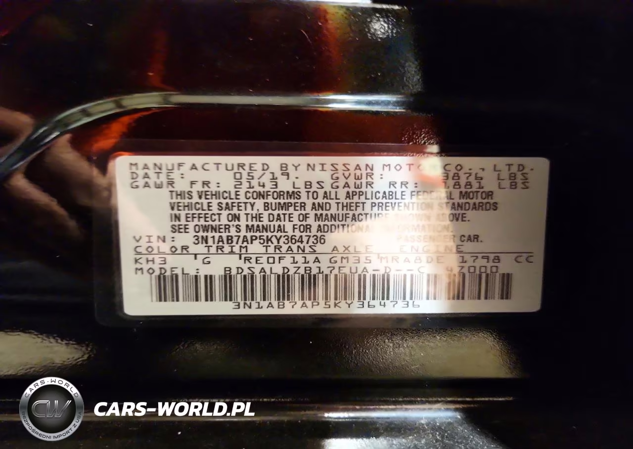 2019 Nissan Sentra Sv VIN:3N1AB7AP5KY364736 - 13
