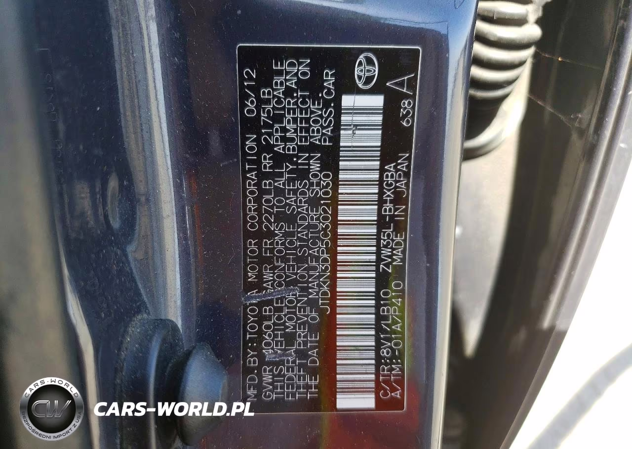 2012 Toyota Prius Plug-In Hybrid Advanced VIN:JTDKN3DP5C3021030 - 12