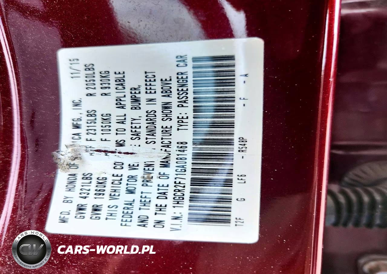 2016 Honda Accord Ex VIN:1HGCR2F71GA081468 - 12