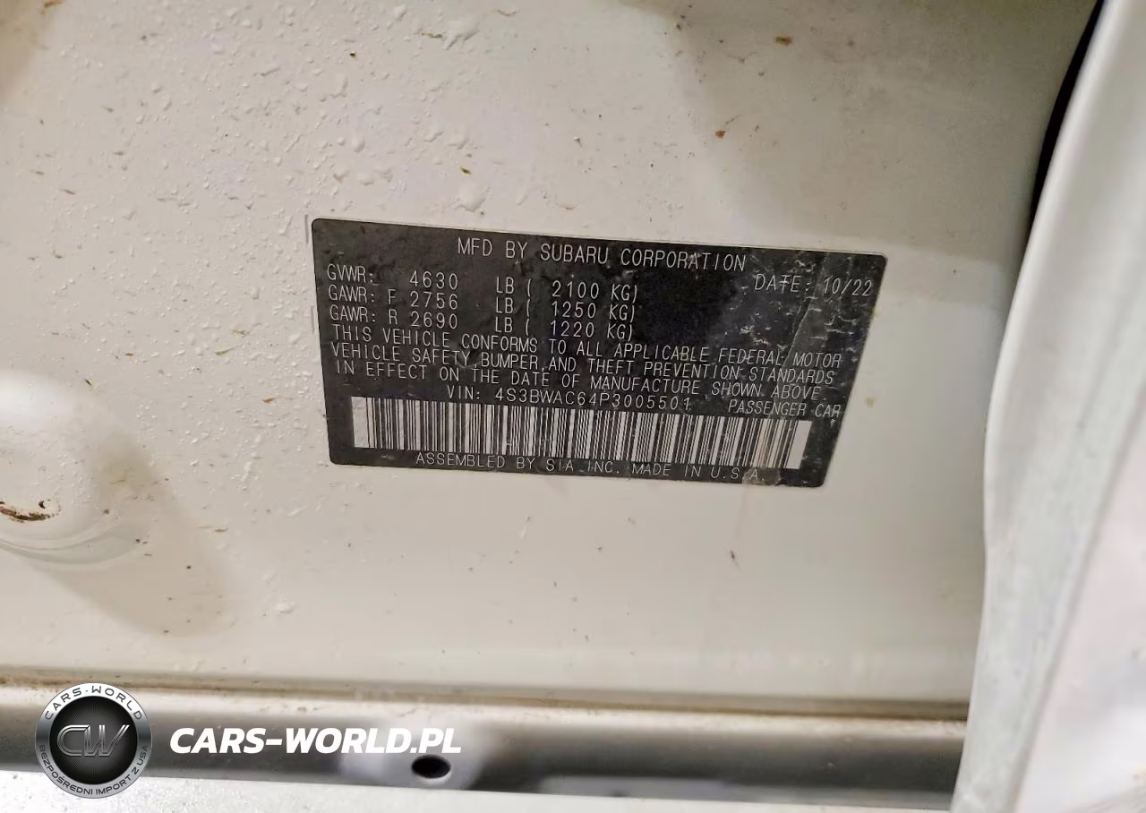 2023 Subaru Legacy Premium VIN:4S3BWAC64P3005501 - 13