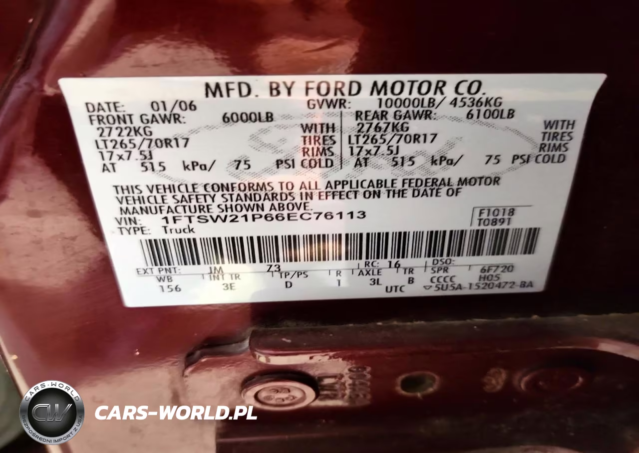 2006 Ford F250 Super Duty VIN:1FTSW21P66EC76113 - 12