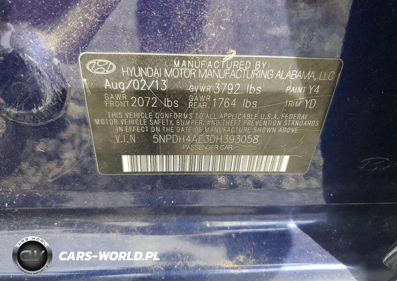 2013 Hyundai Elantra Gls VIN:5NPDH4AE3DH393058 - 12