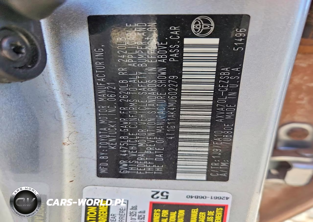 2021 Toyota Camry Se VIN:4T1G11AK4MU602279 - 12
