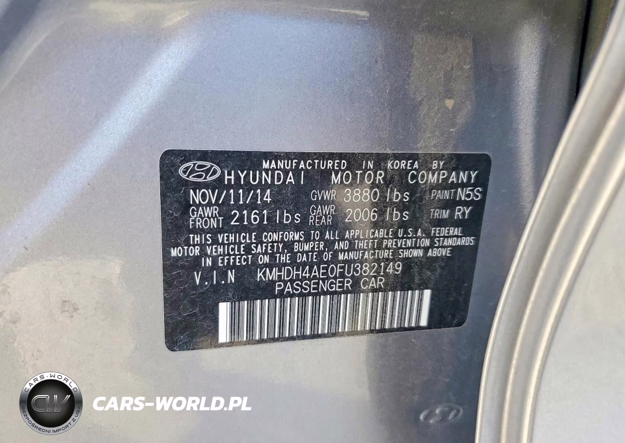 2015 Hyundai Elantra Limited VIN:KMHDH4AE0FU382149 - 12