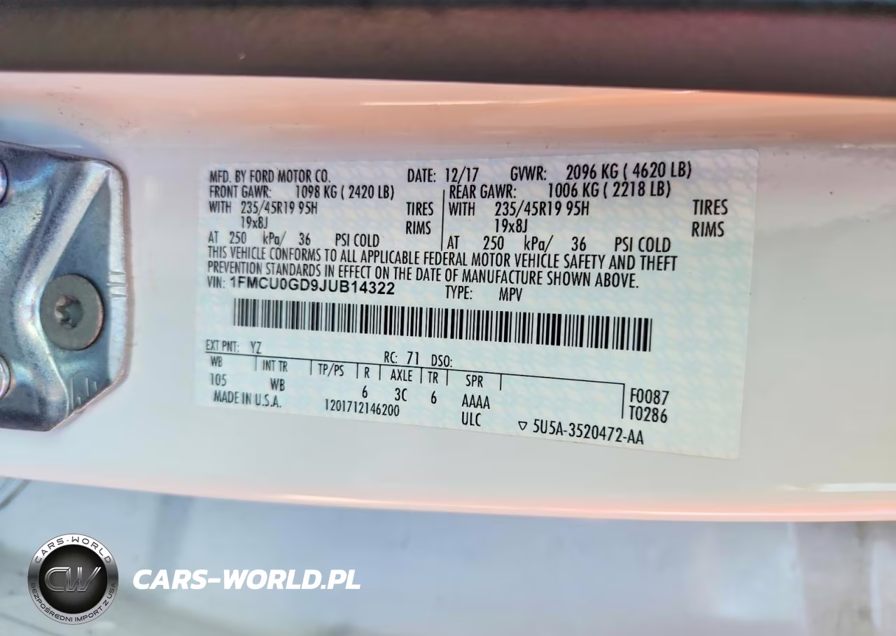 2018 Ford Escape Se VIN:1FMCU0GD9JUB14322 - 12