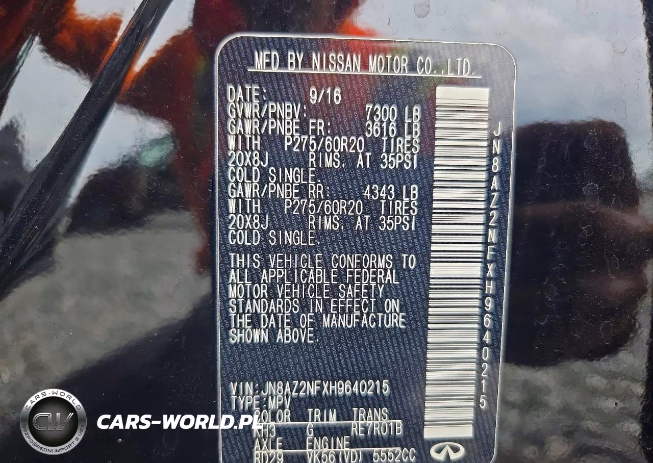 2017 Infiniti Qx80 Base VIN:JN8AZ2NFXH9640215 - 13