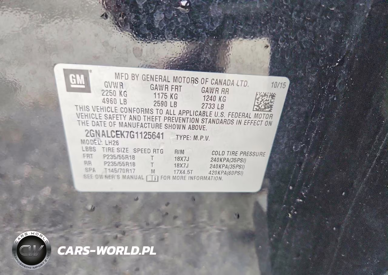 2016 Chevrolet Equinox Lt VIN:2GNALCEK7G1125641 - 14
