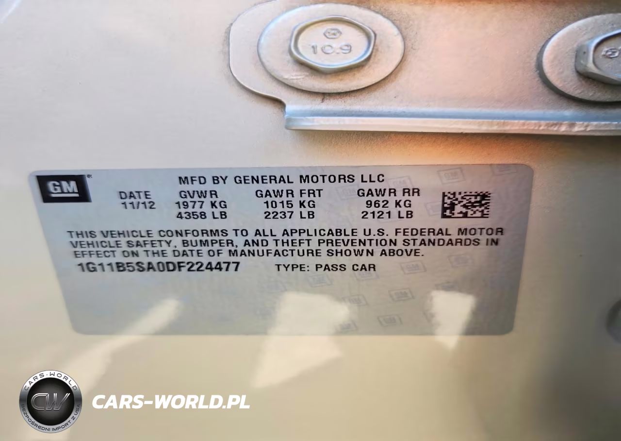 2013 Chevrolet Malibu Ls VIN:1G11B5SA0DF224477 - 12