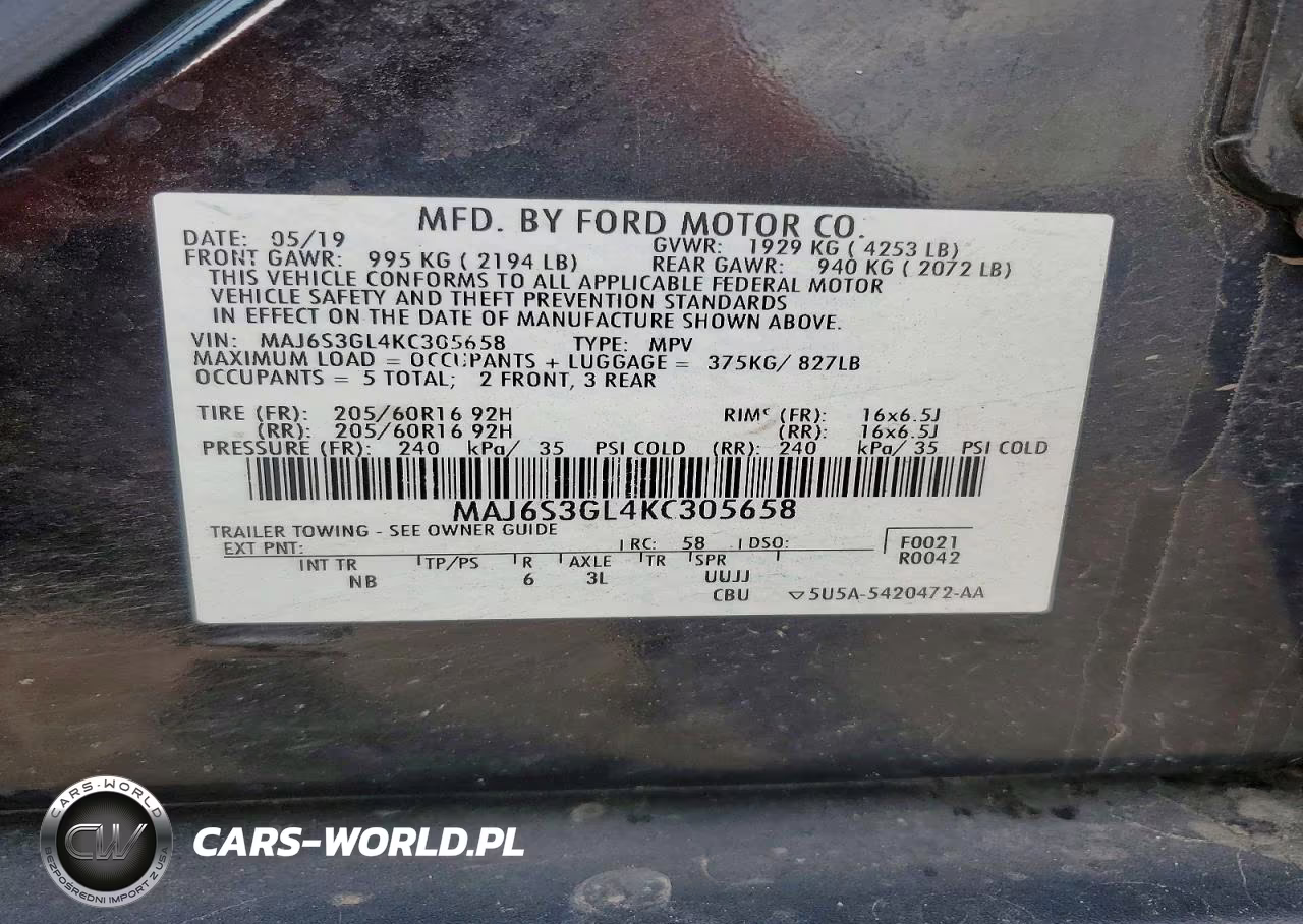 2019 Ford Ecosport VIN:MAJ6S3GL4KC305658 - 13