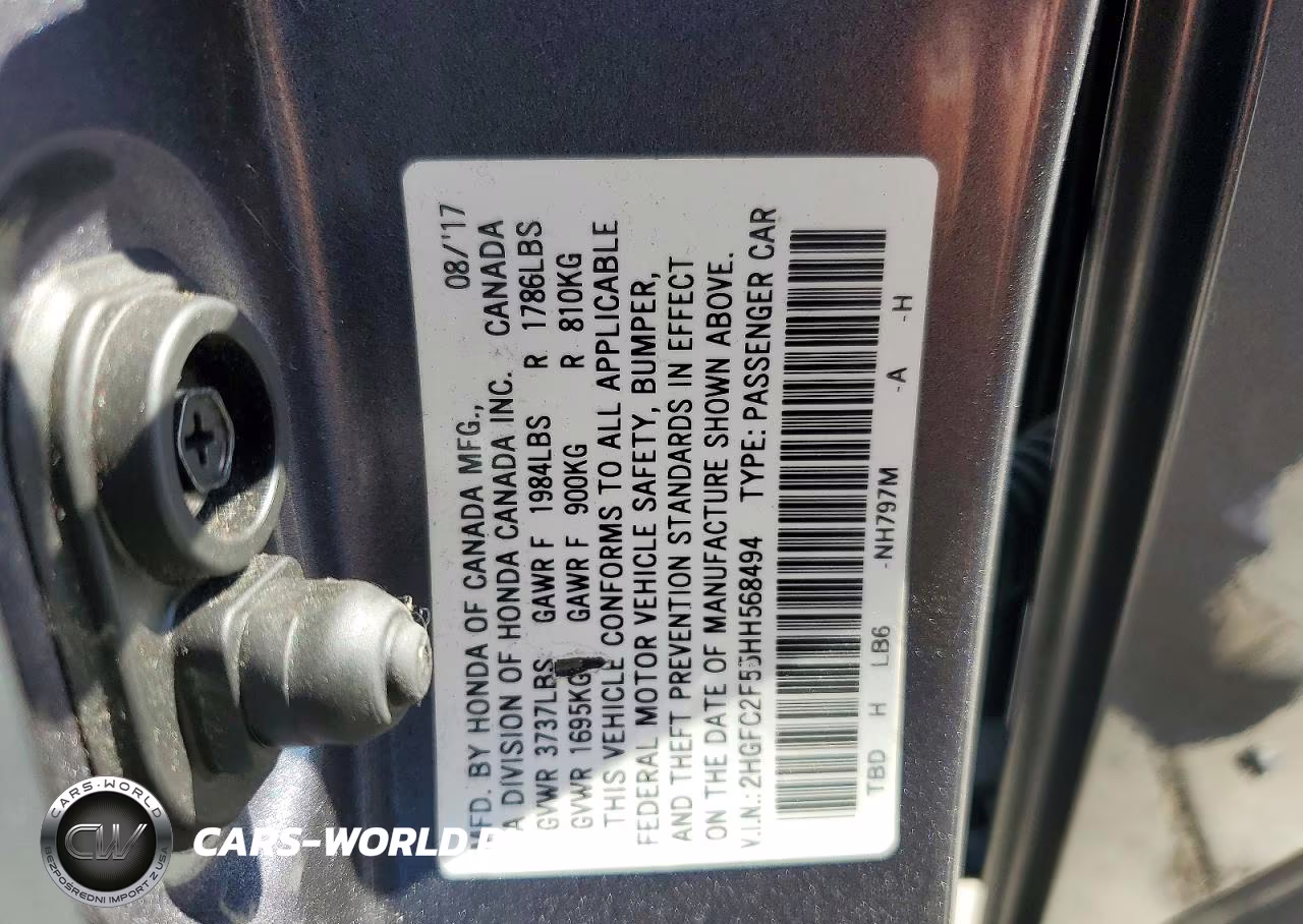 2017 Honda Civic Lx VIN:2HGFC2F55HH568494 - 12