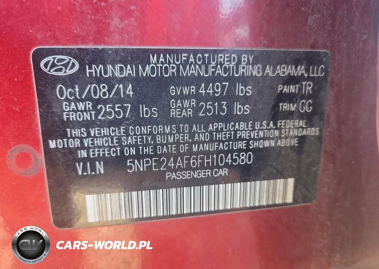 2015 Hyundai Sonata Se VIN:5NPE24AF6FH104580 - 12