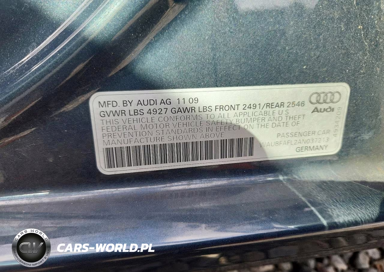 2010 Audi A4 Premium VIN:WAUBFAFL2AN037213 - 12