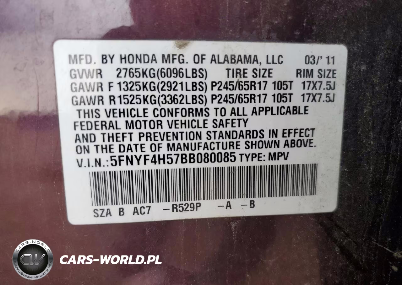2011 Honda Pilot Exl VIN:5FNYF4H57BB080085 - 13