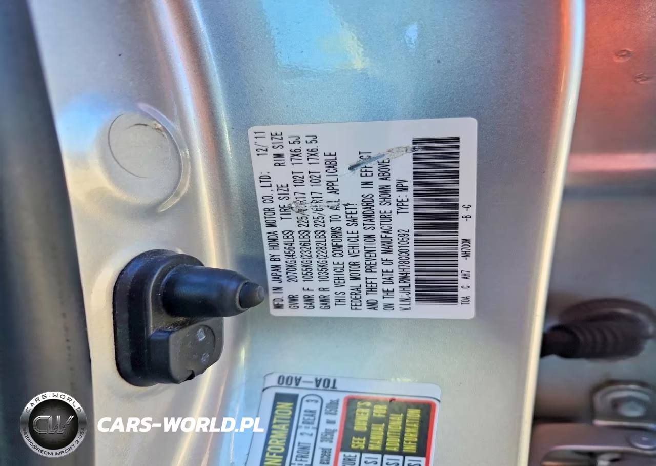 2012 Honda Cr-V Exl VIN:JHLRM4H78CC010592 - 13
