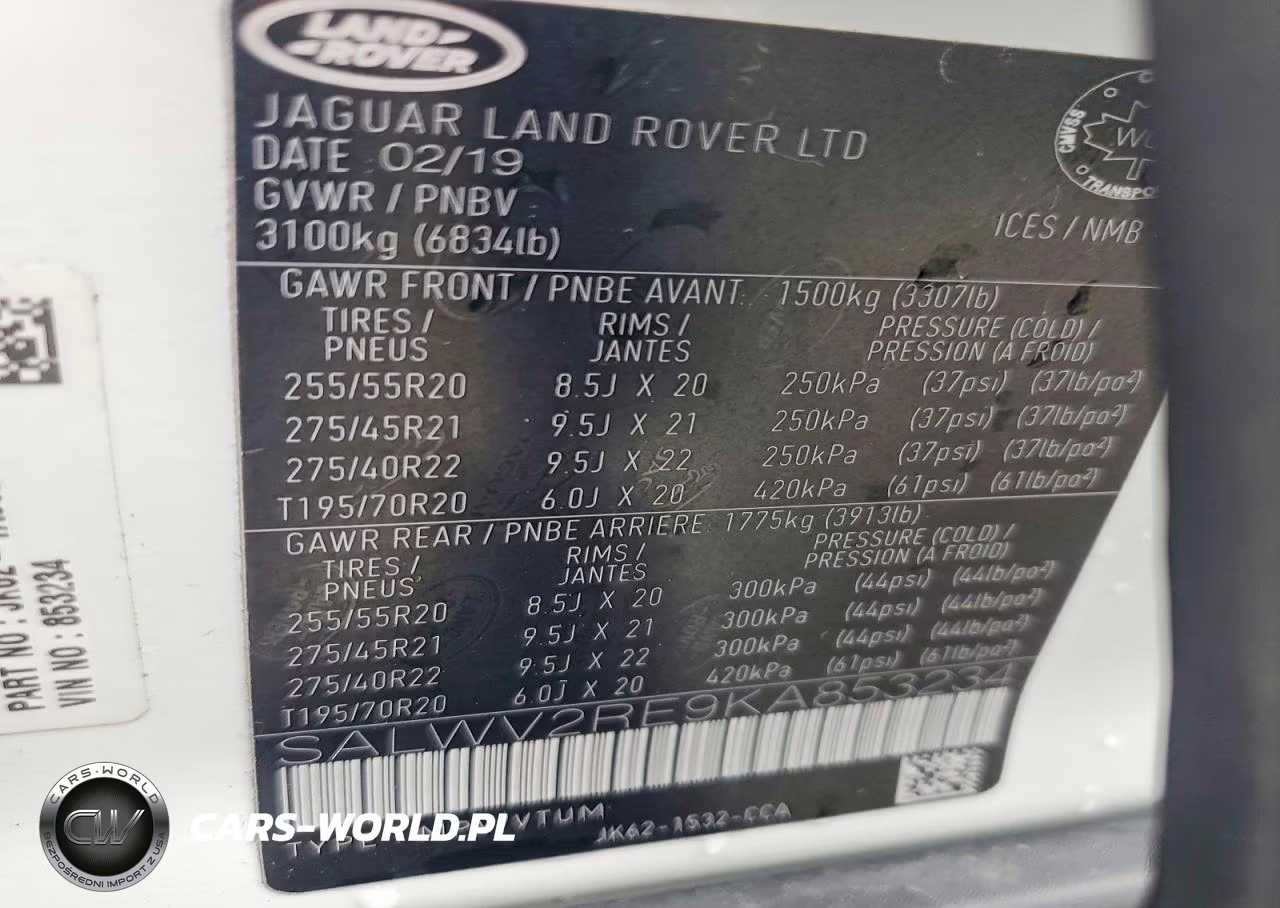 2019 Land Rover Range Rover Sport Supercharged Autobiography VIN:SALWV2RE9KA853234 - 13