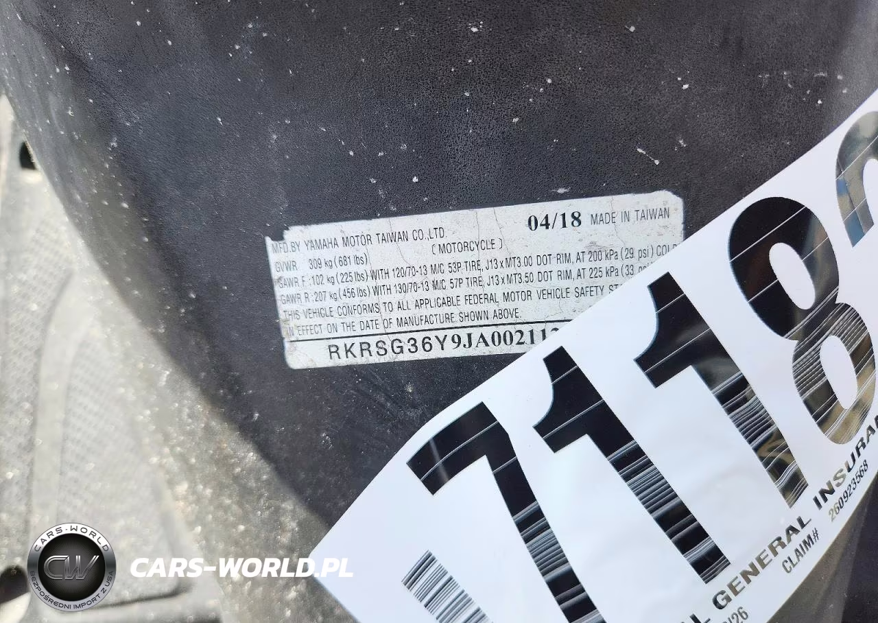 2018 Yamaha Xc155 VIN:RKRSG36Y9JA002112 - 9
