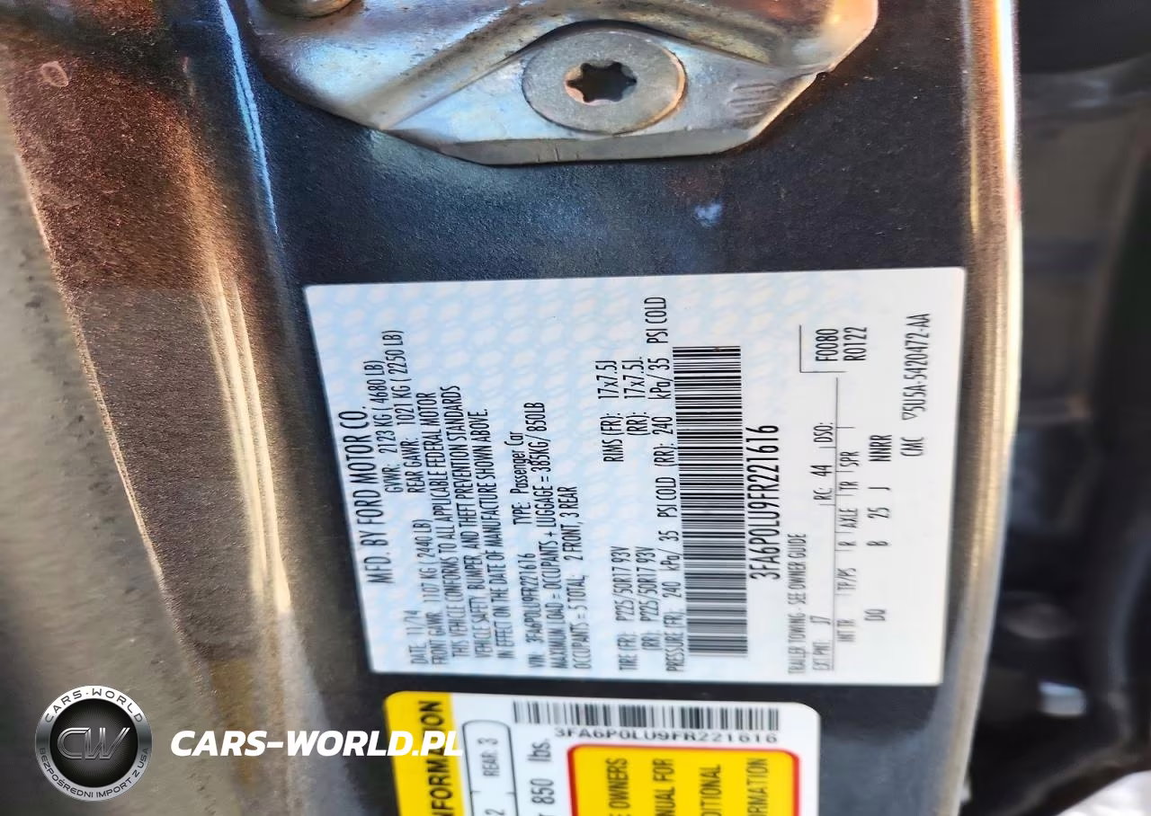 2015 Ford Fusion Se Hybrid VIN:3FA6P0LU9FR221616 - 12