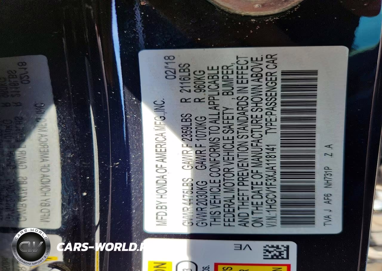 2018 Honda Accord Sport VIN:1HGCV1F3XJA118141 - 12