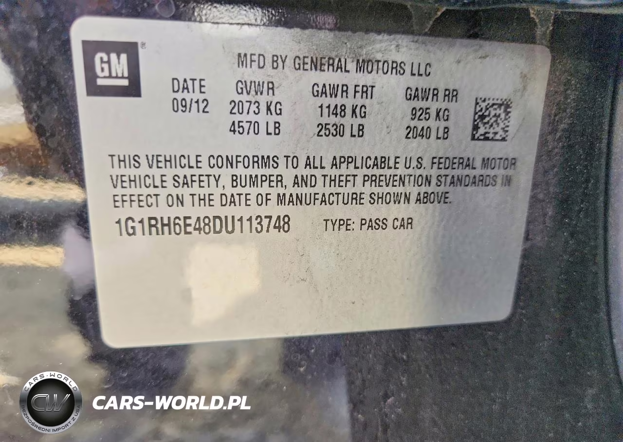 2013 Chevrolet Volt VIN:1G1RH6E48DU113748 - 12