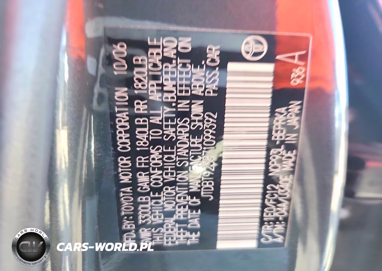 2007 Toyota Yaris Base VIN:JTDBT923871099392 - 12