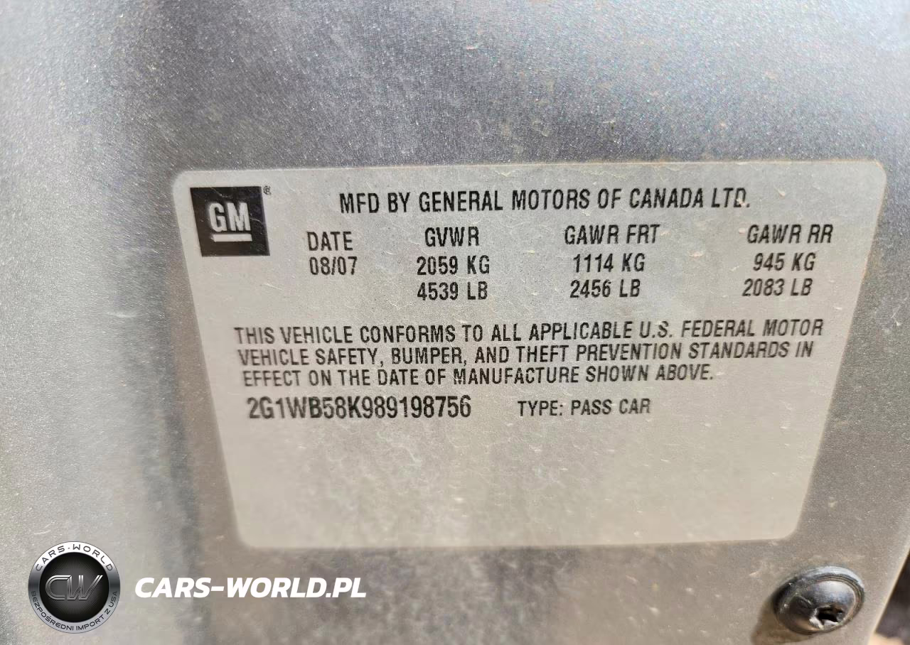 2008 Chevrolet Impala Ls VIN:2G1WB58K989198756 - 12