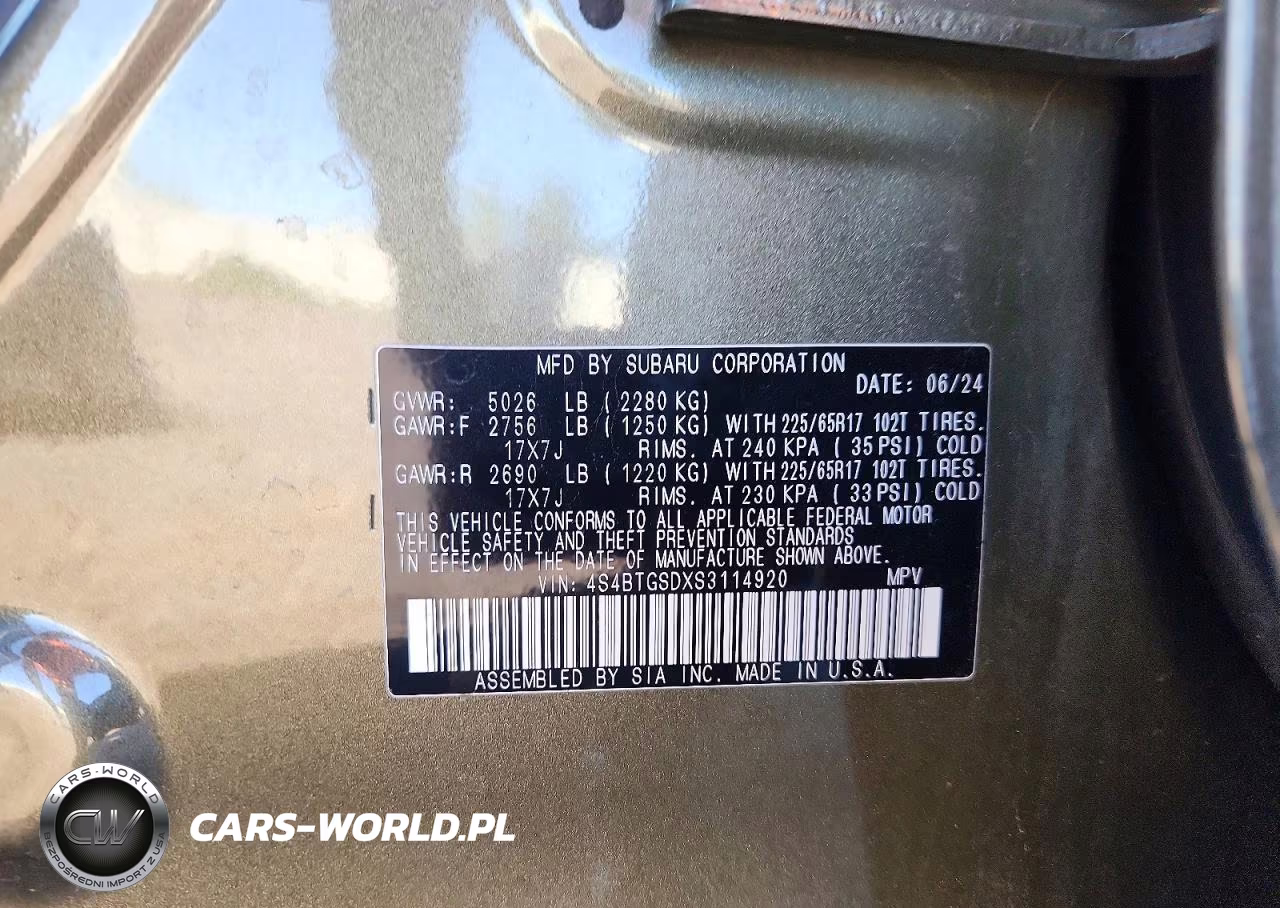 2025 Subaru Outback Wilderness VIN:4S4BTGSDXS3114920 - 14