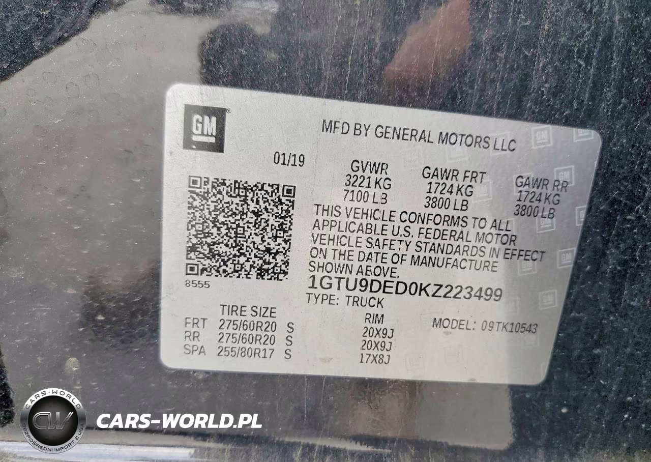 2019 GMC Sierra K1500 Slt VIN:1GTU9DED0KZ223499 - 12