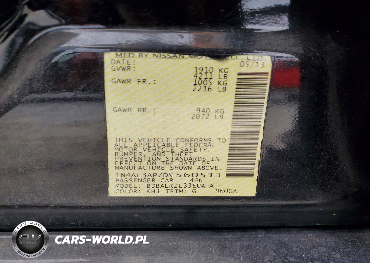 2013 Nissan Altima 2.5 VIN:1N4AL3AP7DN560511 - 12