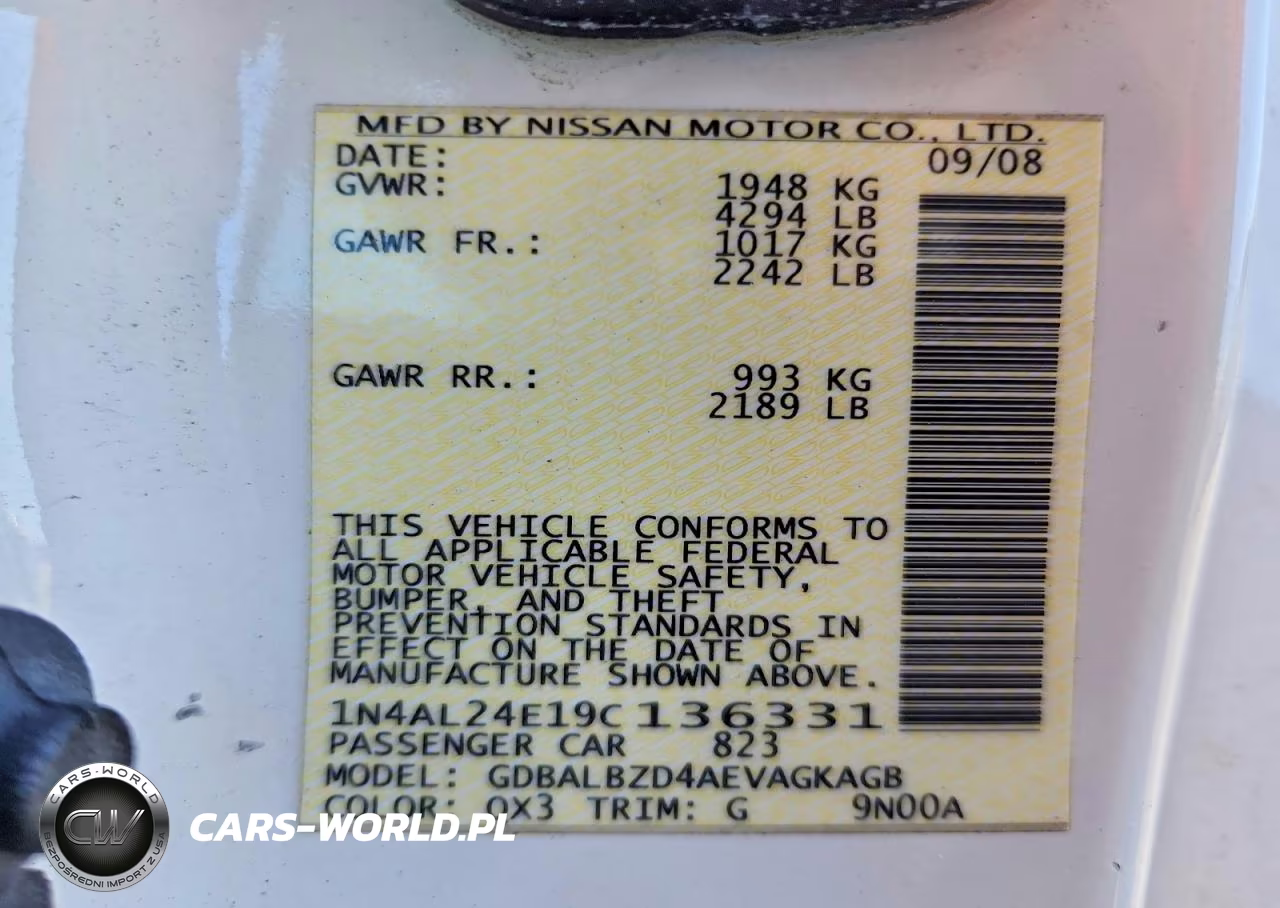 2009 Nissan Altima 2.5 S VIN:1N4AL24E19C136331 - 12