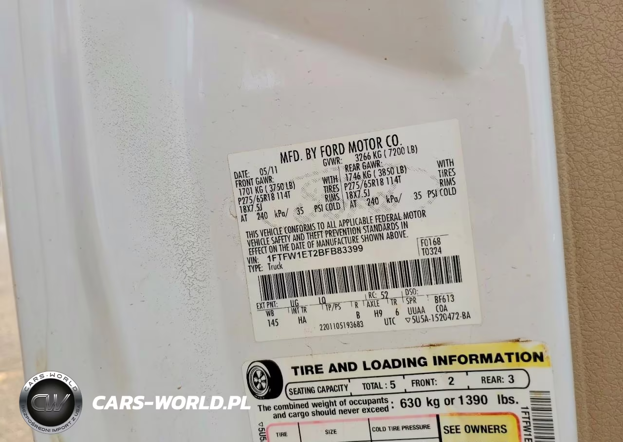 2011 Ford F150 Supercrew VIN:1FTFW1ET2BFB83399 - 12