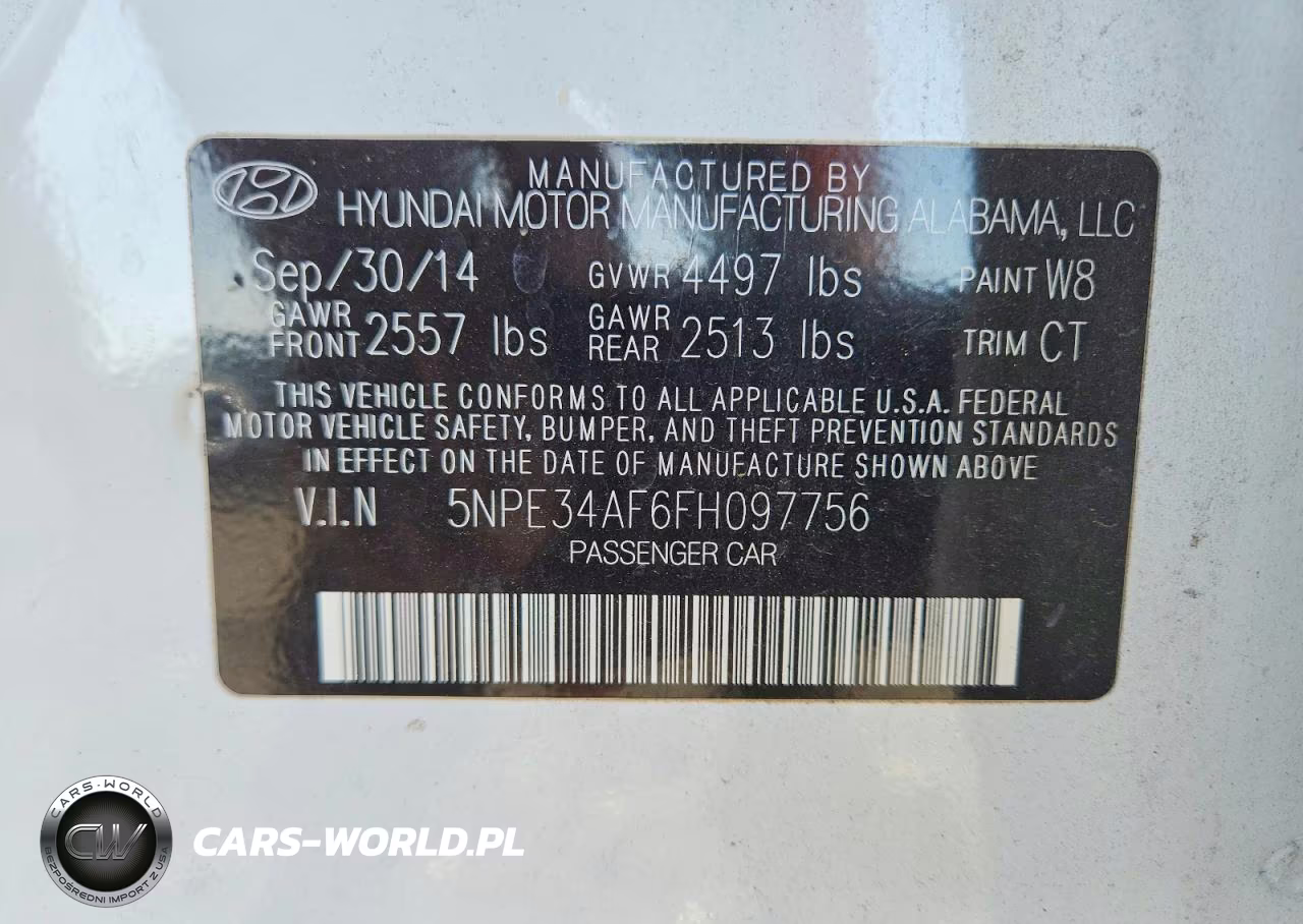 2015 Hyundai Sonata Sport VIN:5NPE34AF6FH097756 - 12