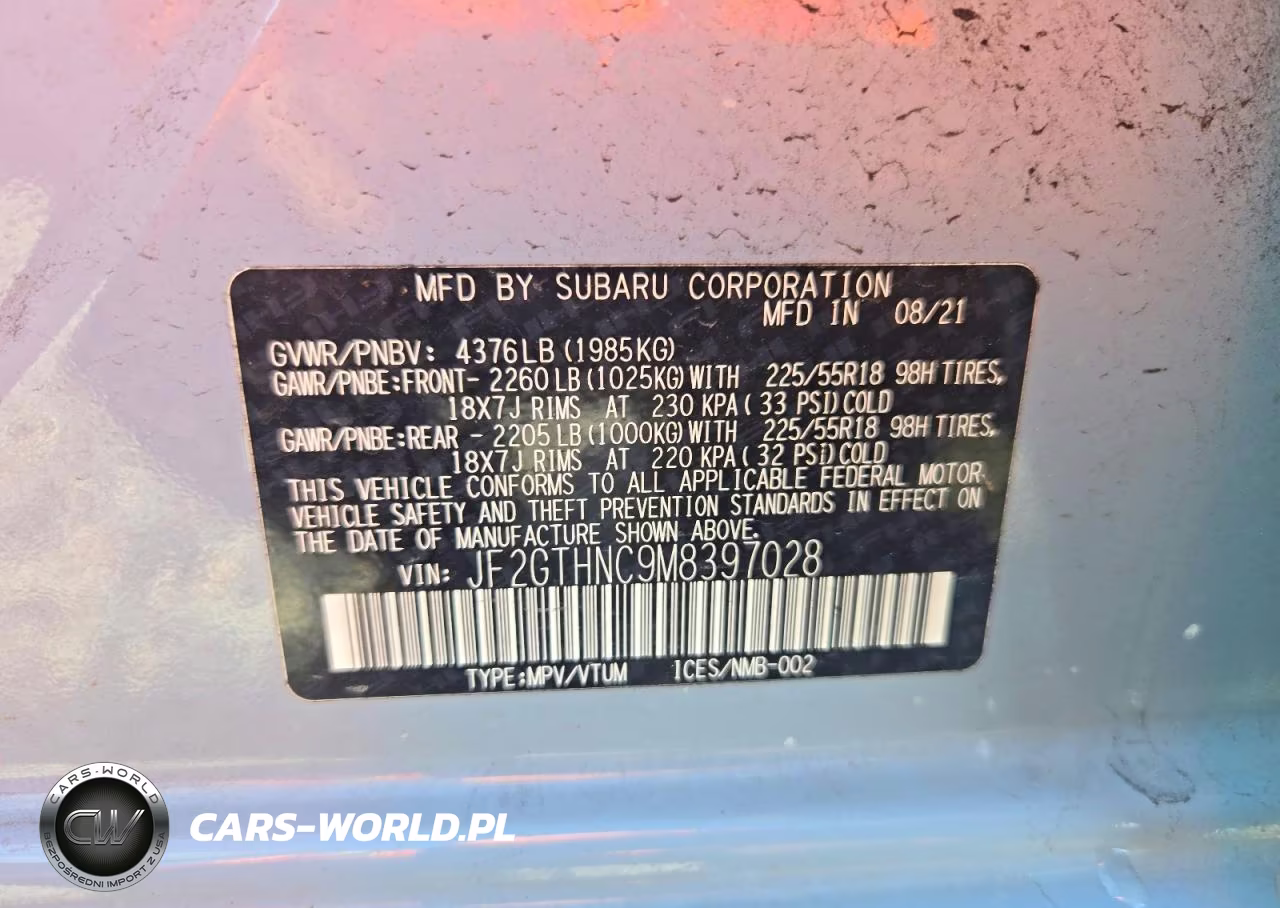 2021 Subaru Crosstrek Limited VIN:JF2GTHNC9M8397028 - 12