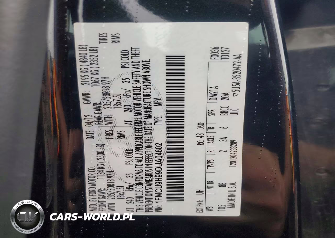 2013 Ford Escape Sel VIN:1FMCU9H99DUA04602 - 13