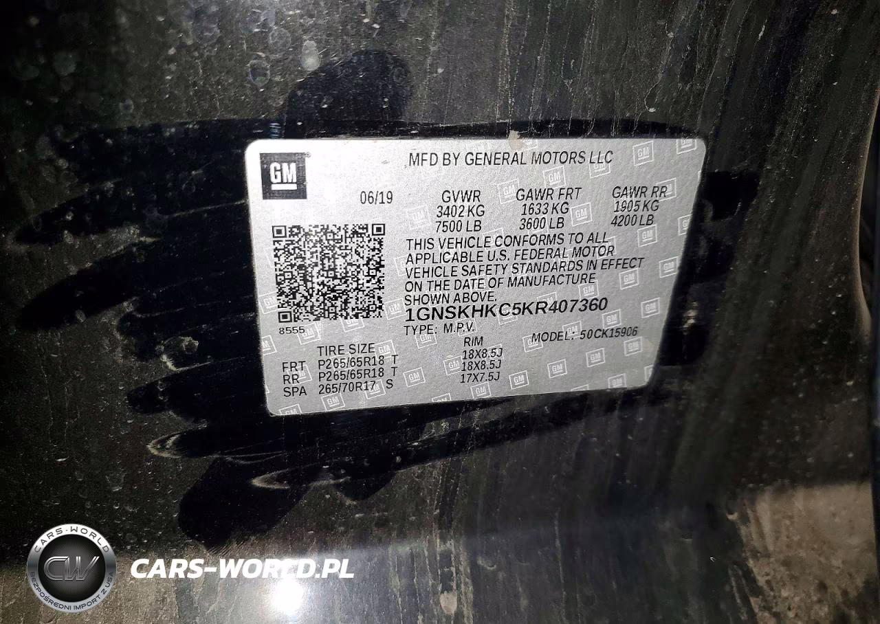 2019 Chevrolet Suburban K1500 Lt VIN:1GNSKHKC5KR407360 - 14