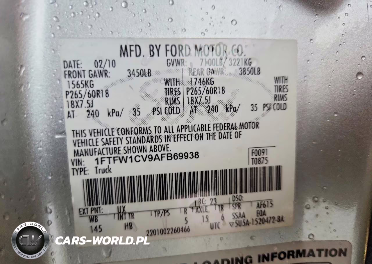 2010 Ford F150 Supercrew VIN:1FTFW1CV9AFB69938 - 12
