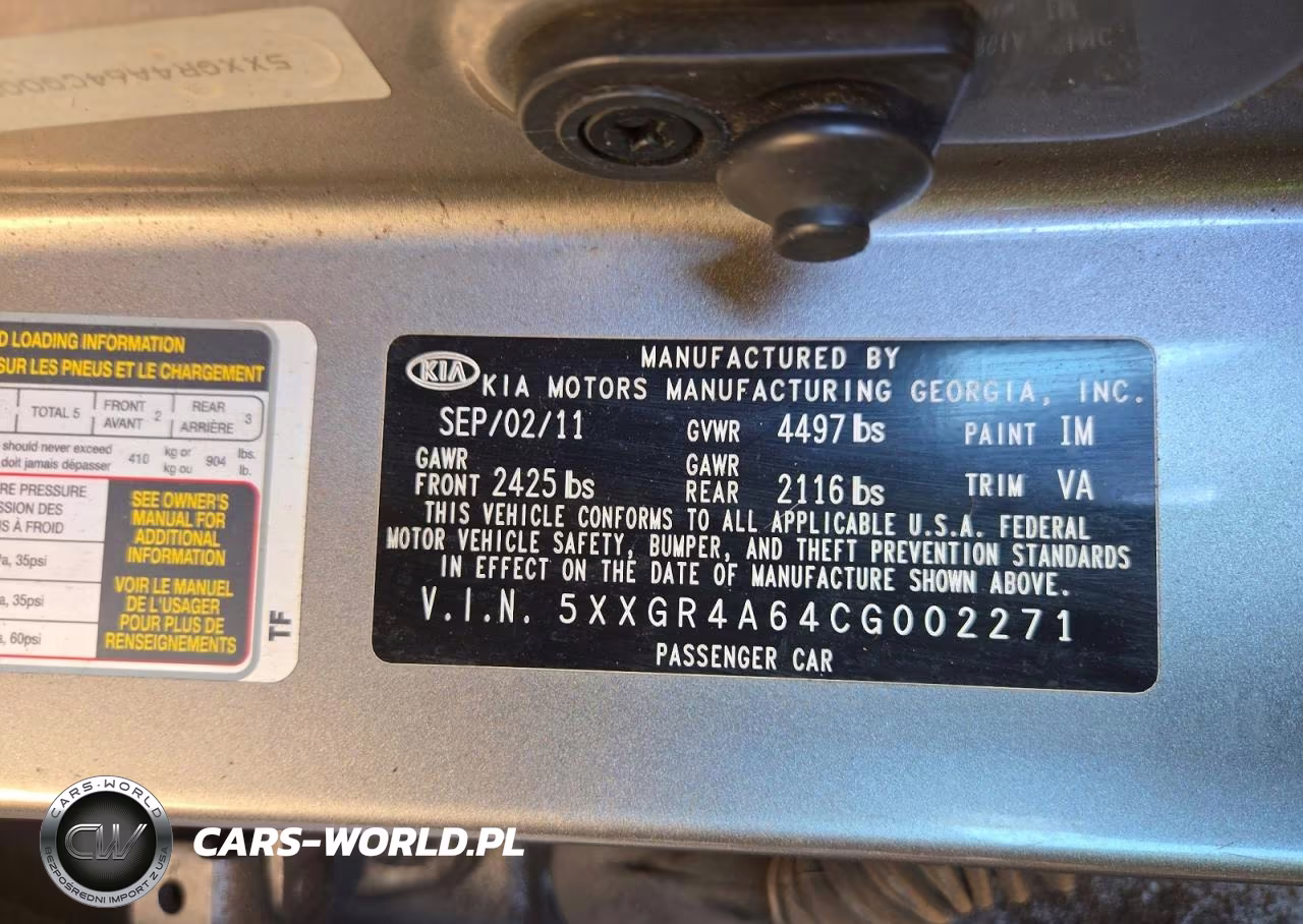 2012 Kia Optima Sx VIN:5XXGR4A64CG002271 - 12