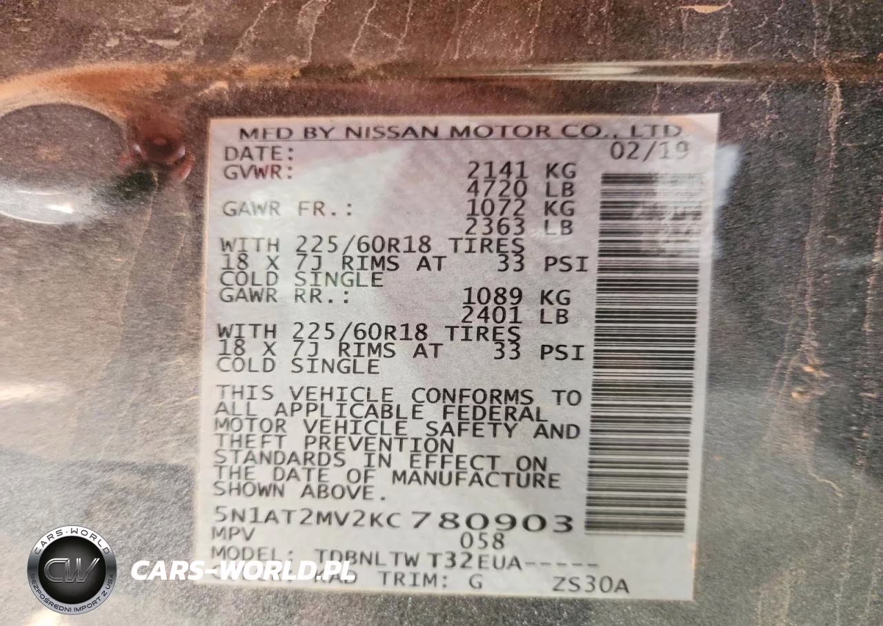 2019 Nissan Rogue Sv VIN:5N1AT2MV2KC780903 - 13