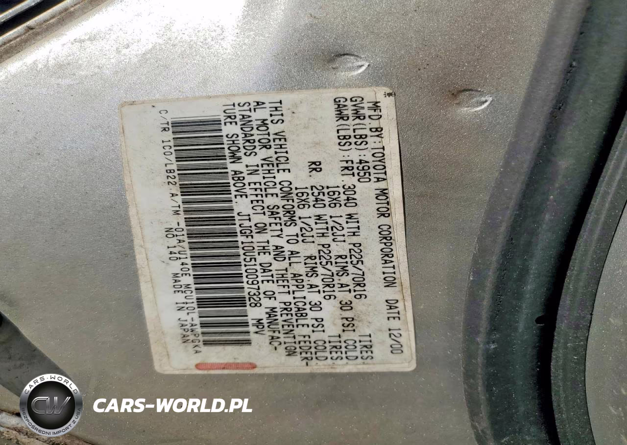 2001 Lexus Rx 300 VIN:JTJGF10U510097328 - 13