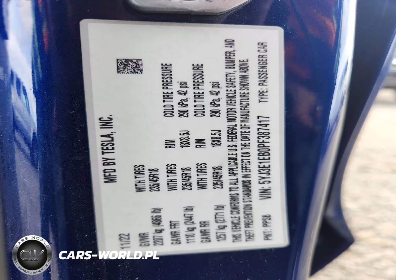 2023 Tesla Model 3 VIN:5YJ3E1EB0PF387417 - 12