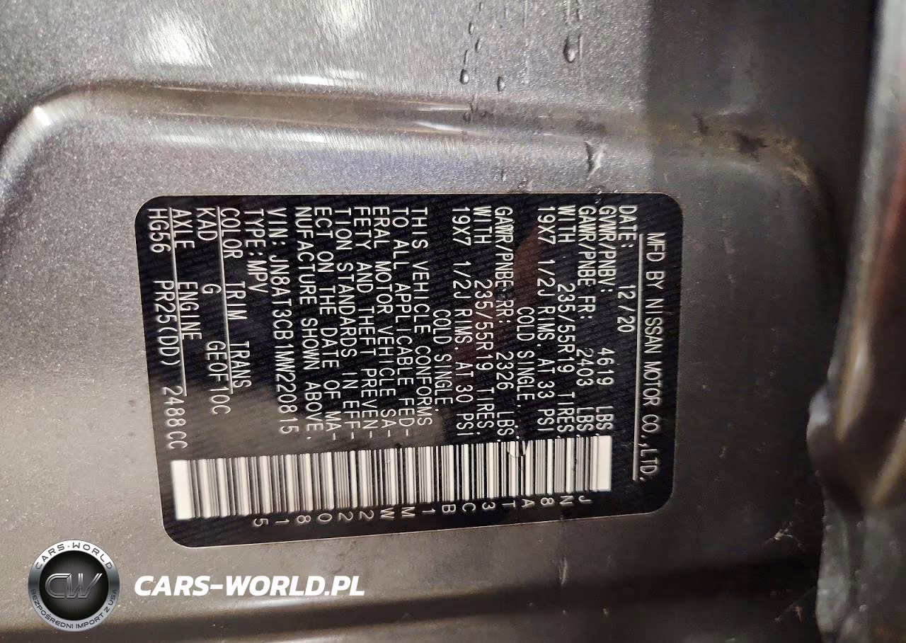 2021 Nissan Rogue Sl VIN:JN8AT3CB1MW220815 - 13