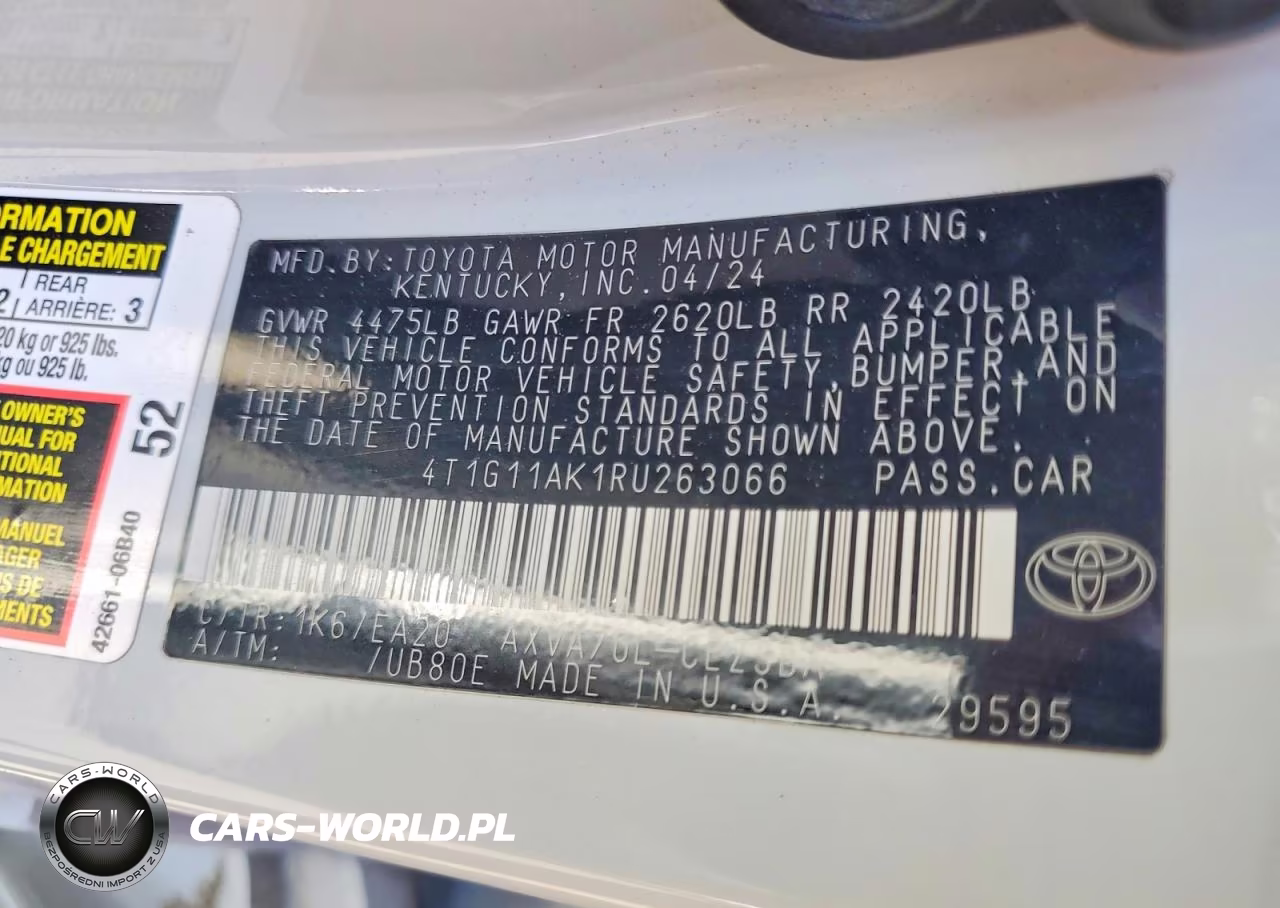 2024 Toyota Camry Se VIN:4T1G11AK1RU263066 - 12