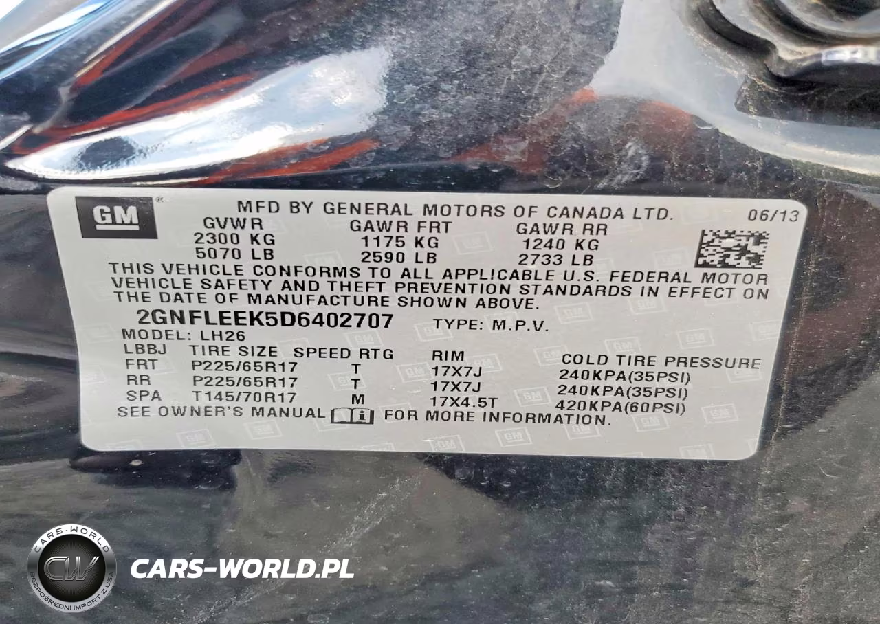 2013 Chevrolet Equinox Lt VIN:2GNFLEEK5D6402707 - 13