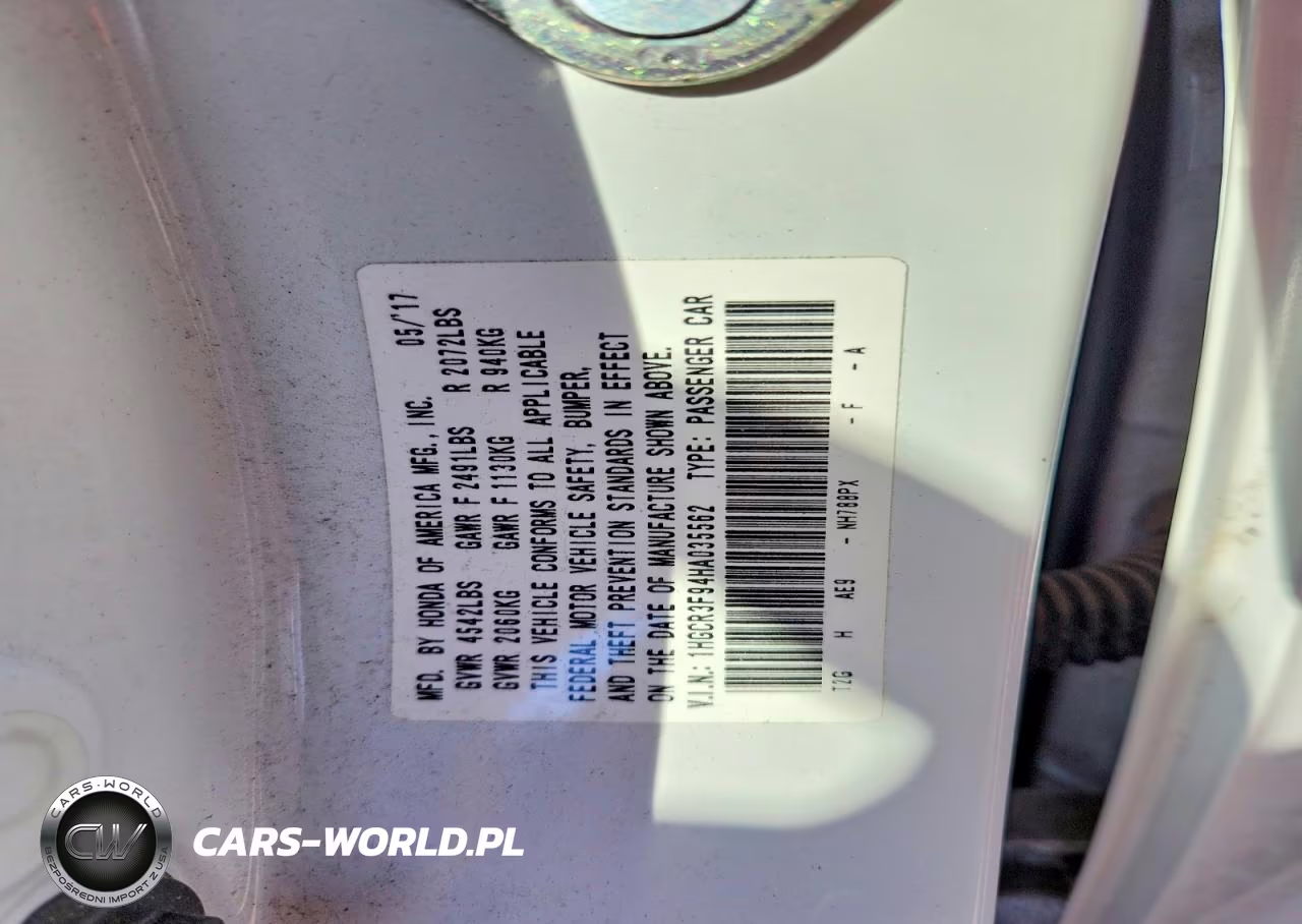 2017 Honda Accord Touring VIN:1HGCR3F94HA035562 - 13